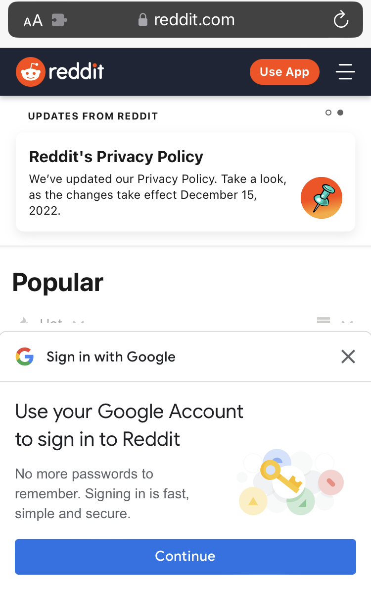 Sign in with Google